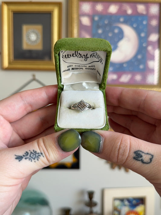 White Gold Champagne cluster ring