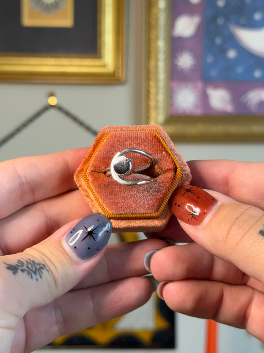 Black Onyx Modernist style Taxco ring