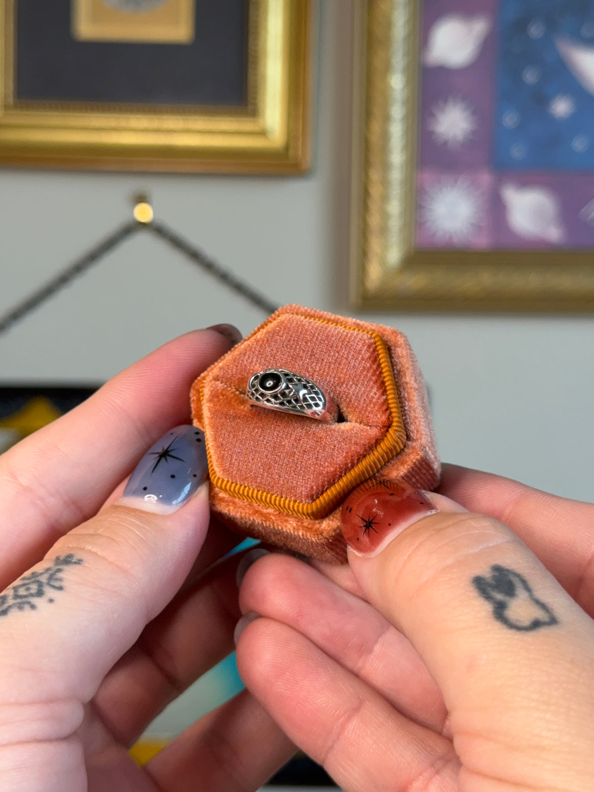 Black onyx celestial band