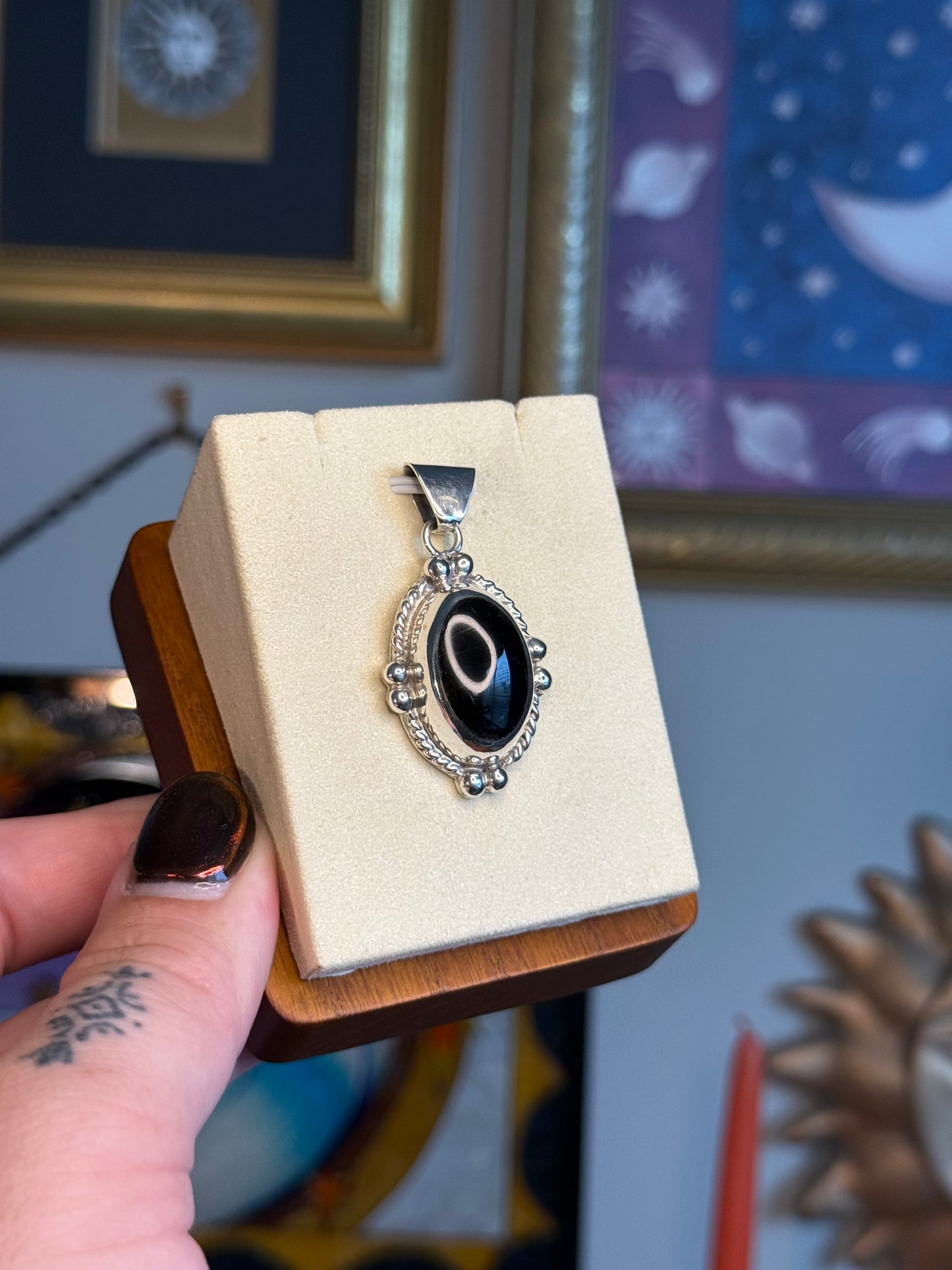Oval Black Onyx pendant