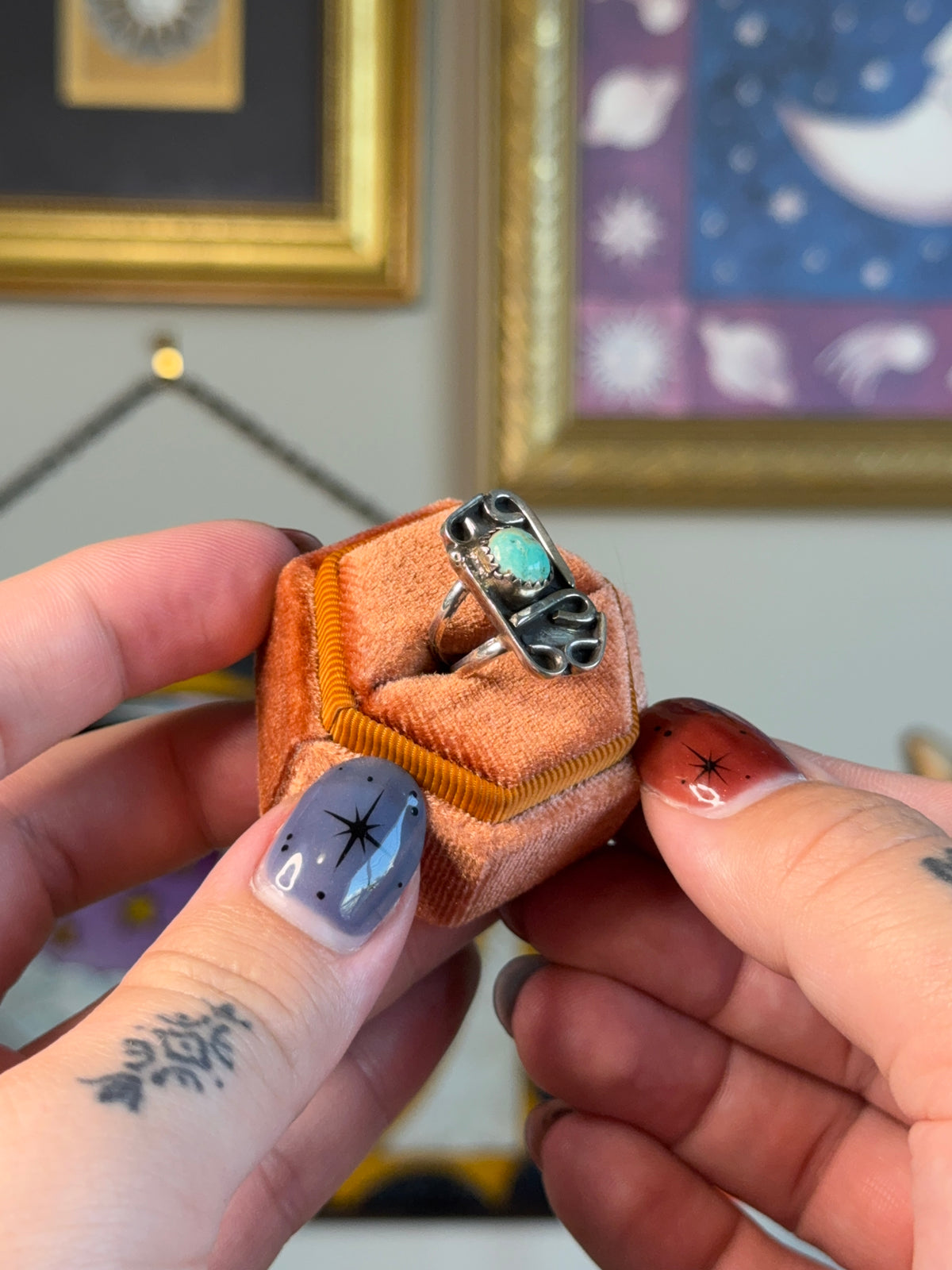 Modernist turquoise ring