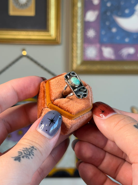 Modernist turquoise ring