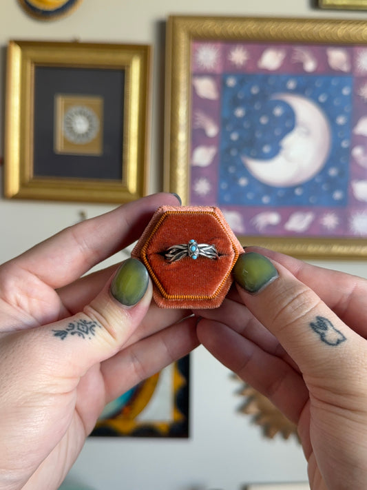 Twisted abstract turquoise ring