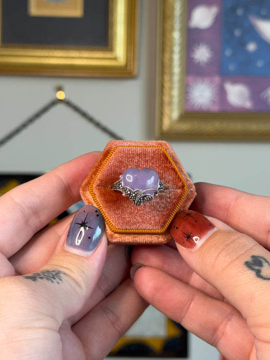 Amethyst & Marcasite heart ring