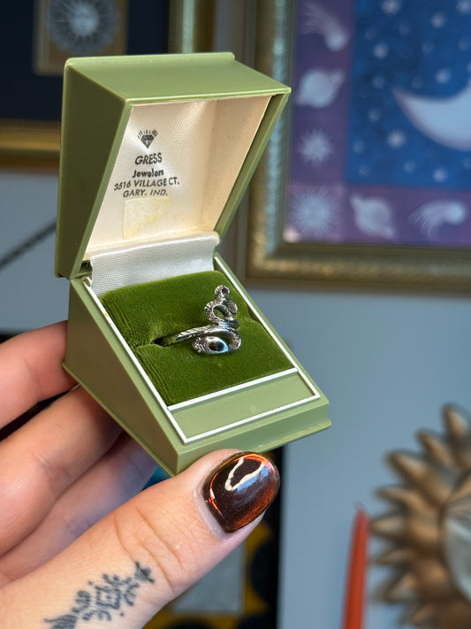 Black Onyx snake ring