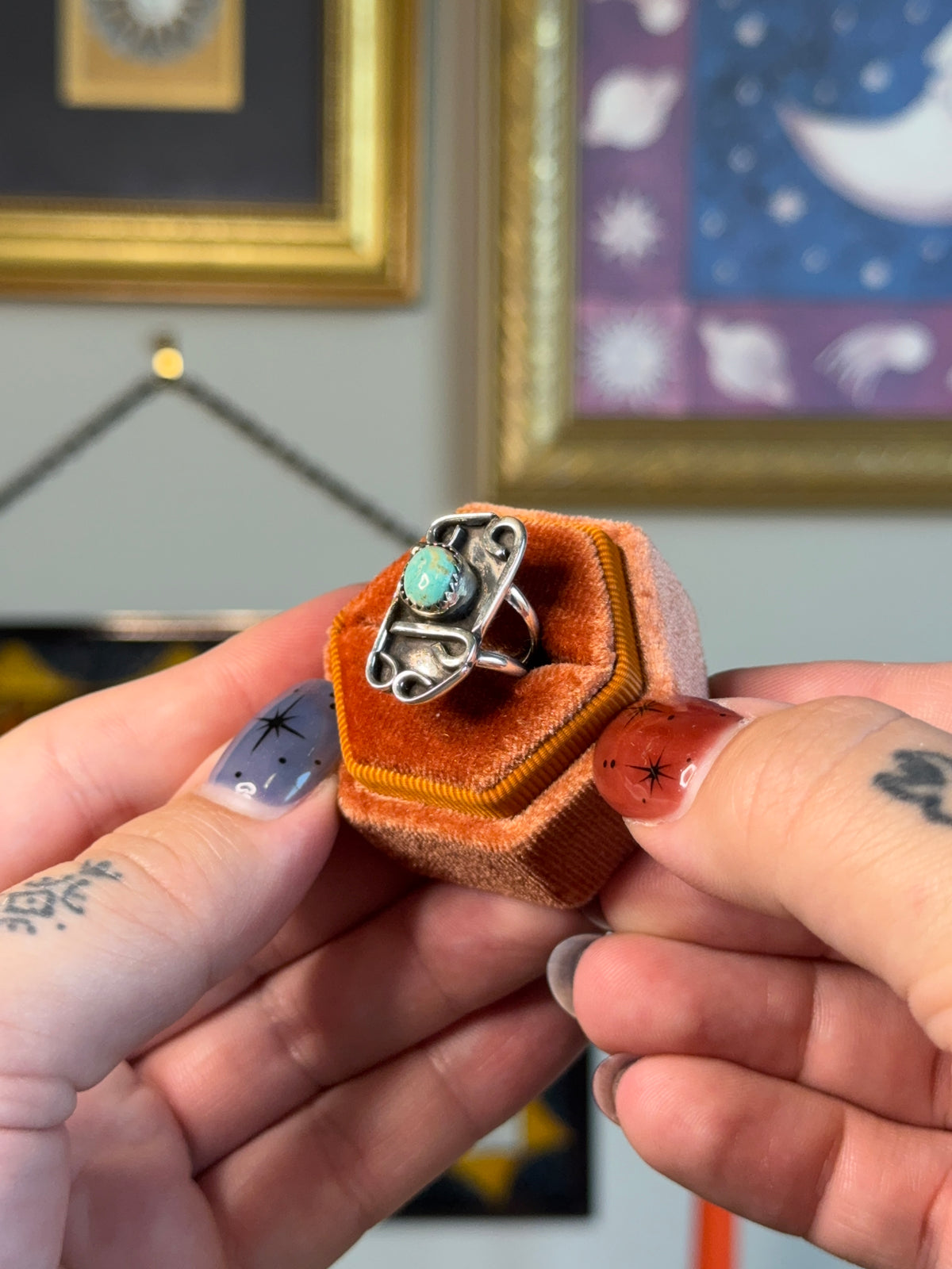 Modernist turquoise ring