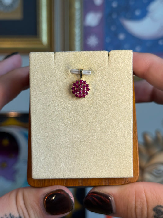 Ruby cluster pendant