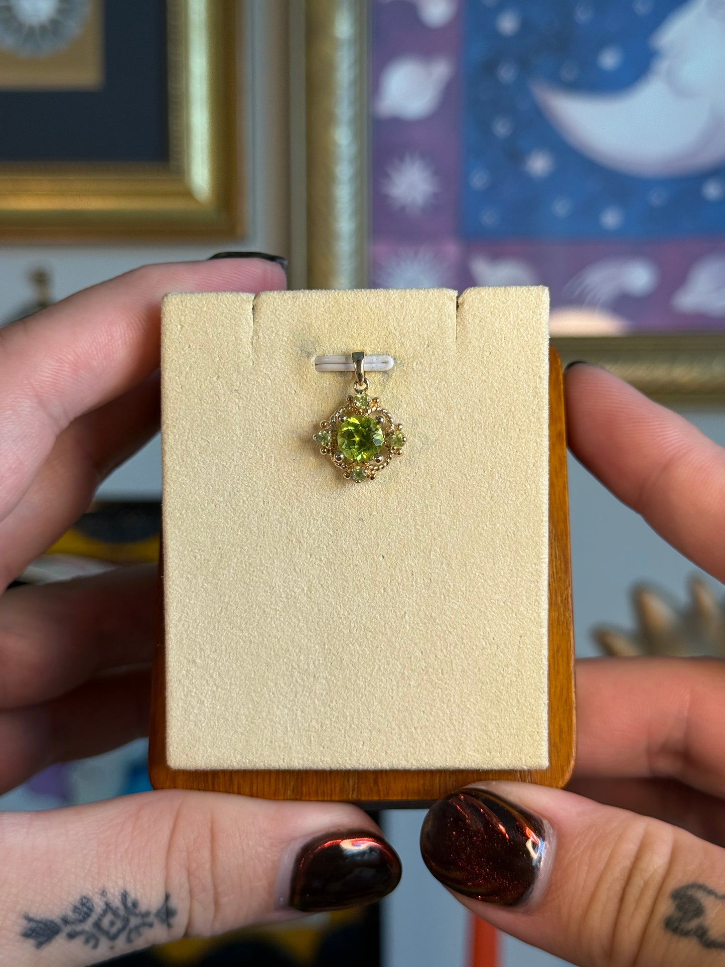 Ornate peridot pendant