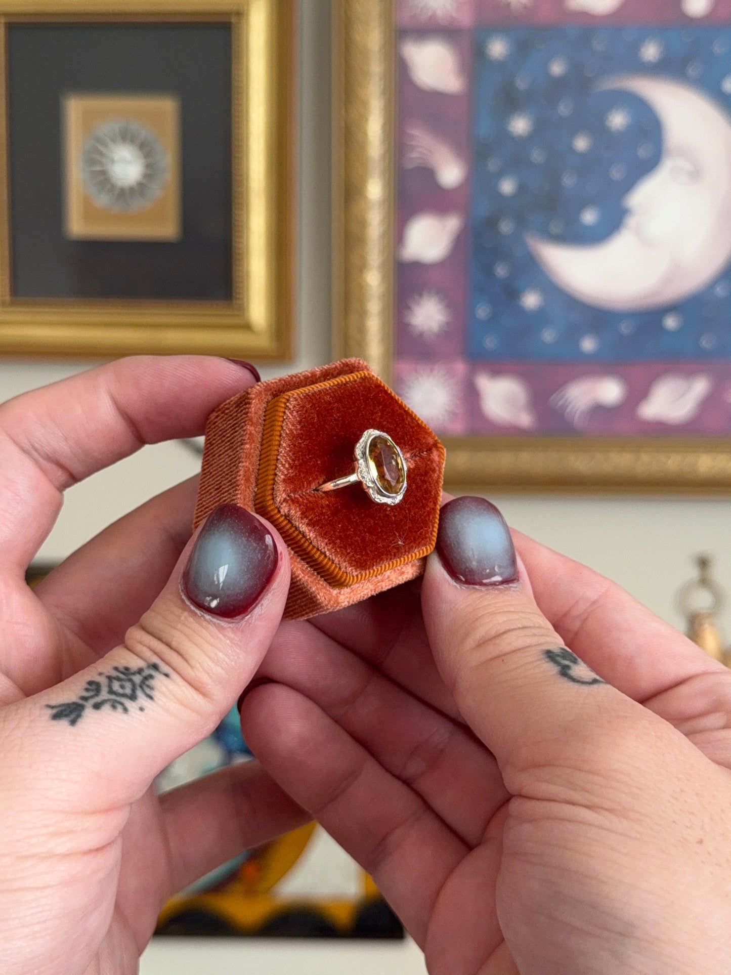 Detailed citrine ring
