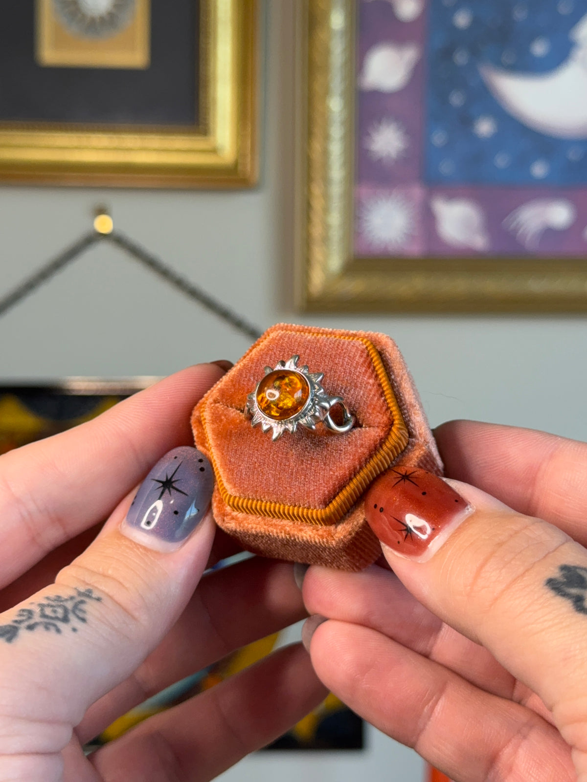 Celestial Amber sun ring