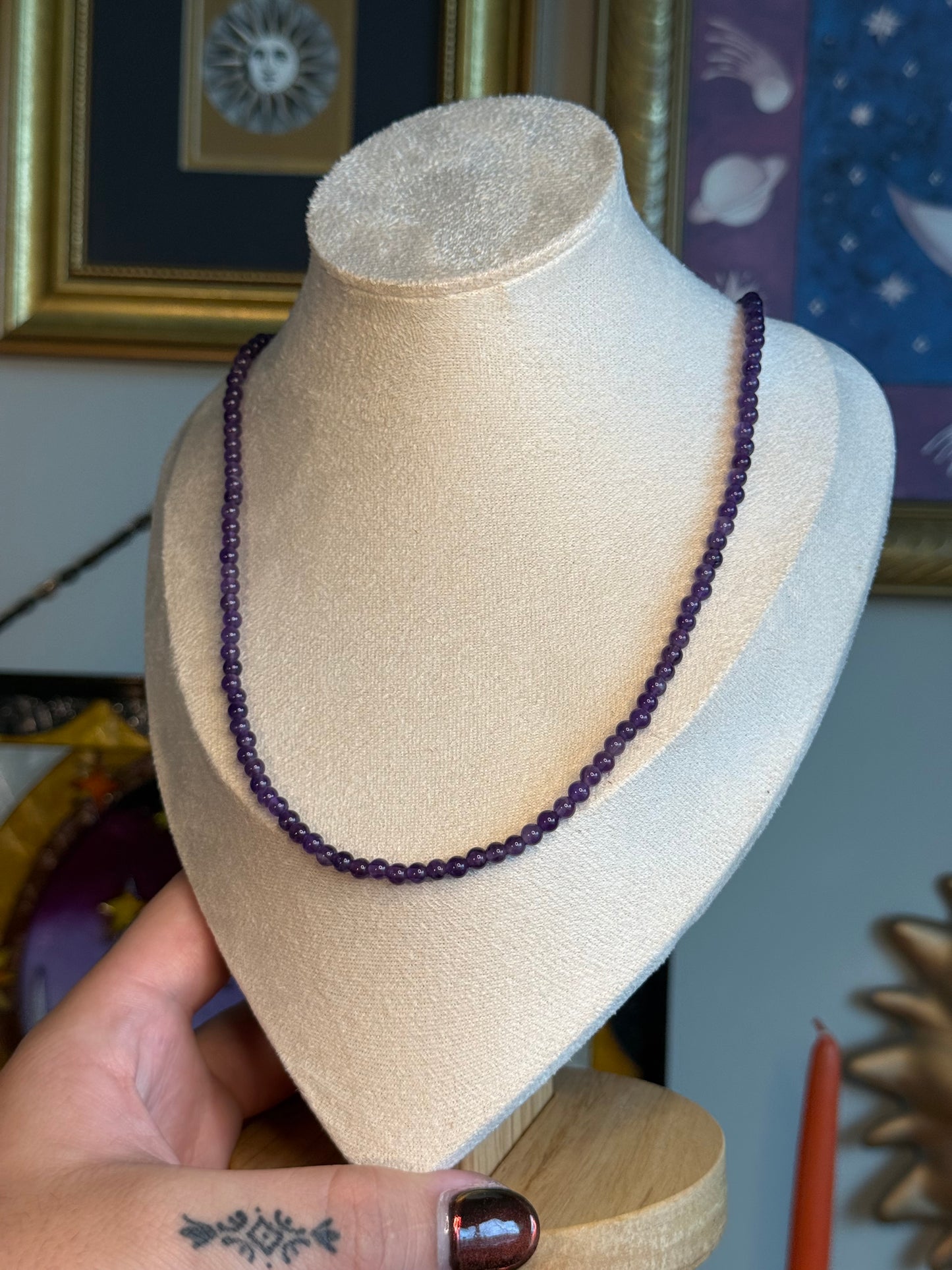 Amethyst bead necklace