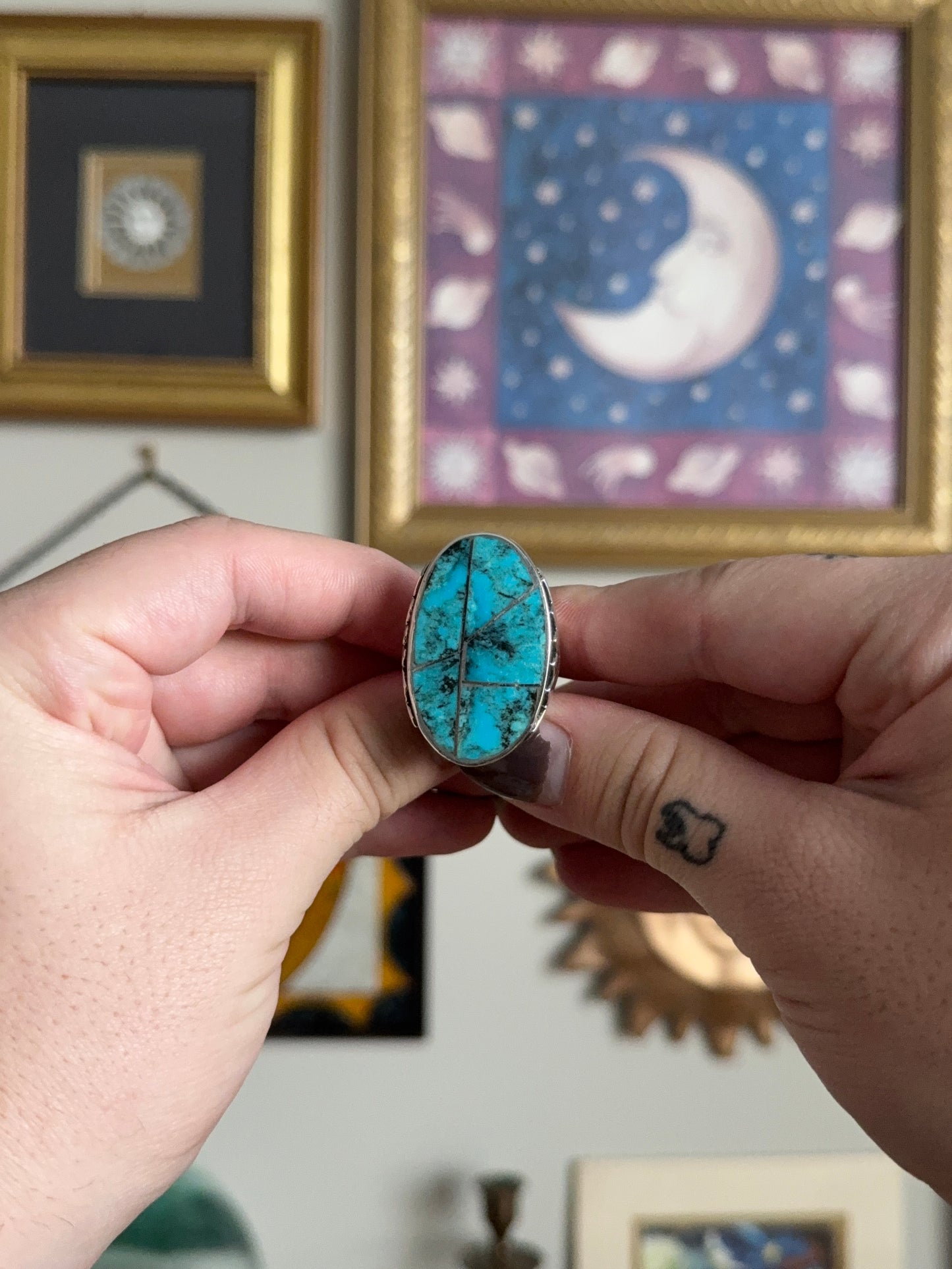 Sterling silver Turquoise inlay signet