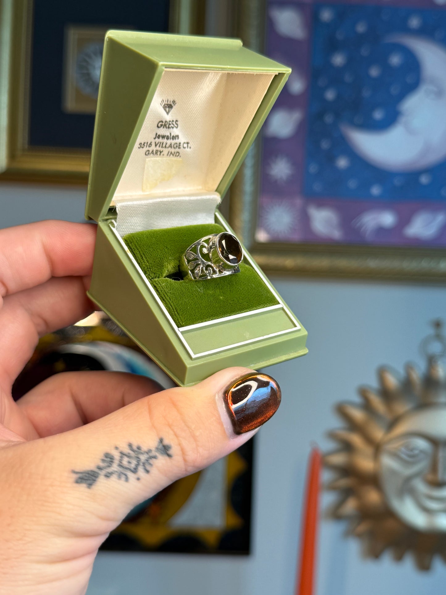 Smokey topaz filigree ring