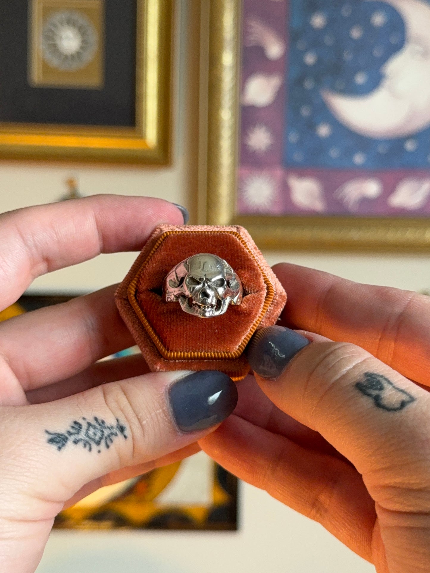Silver skull ring