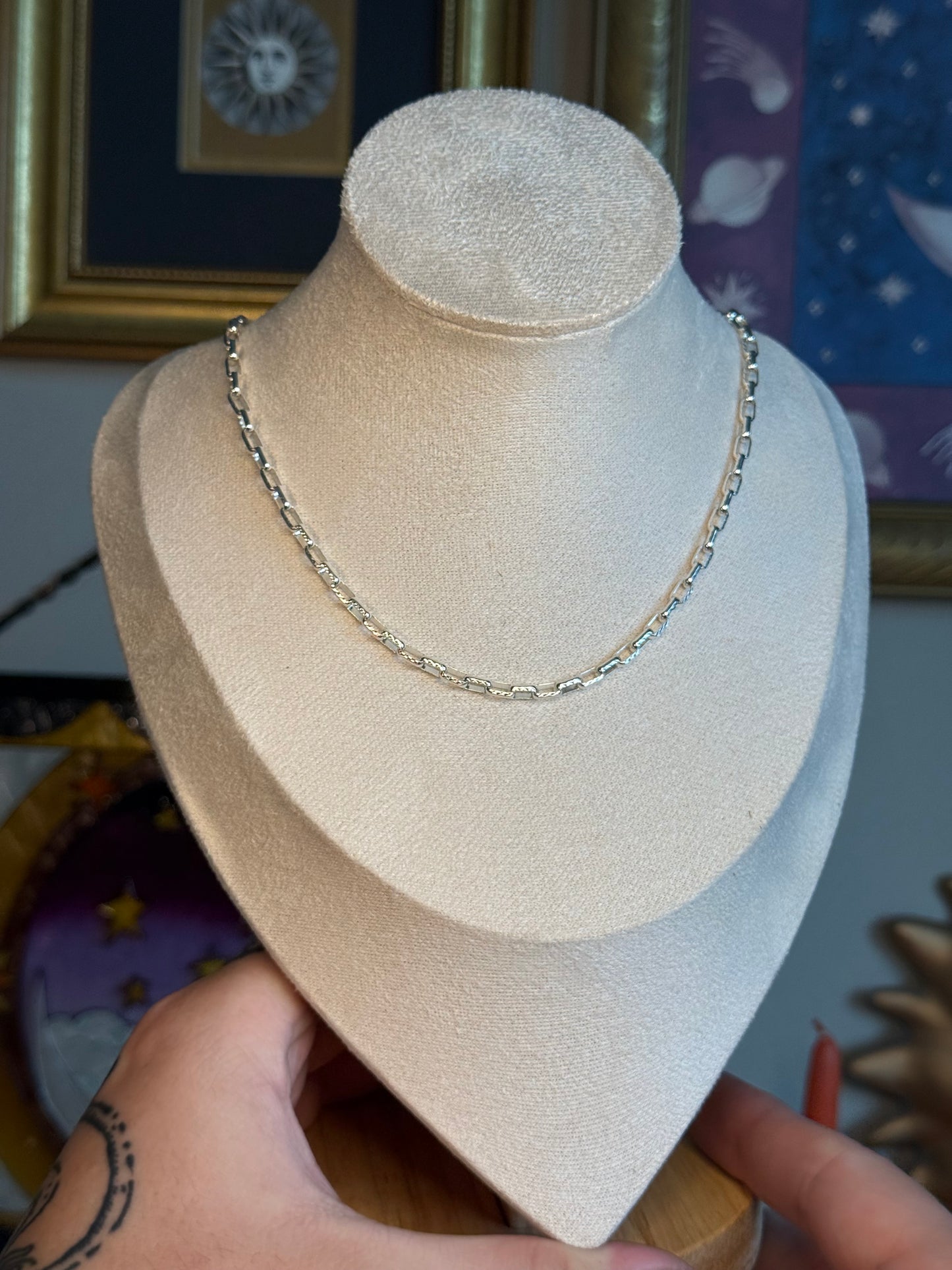 Engraved paper clip chain