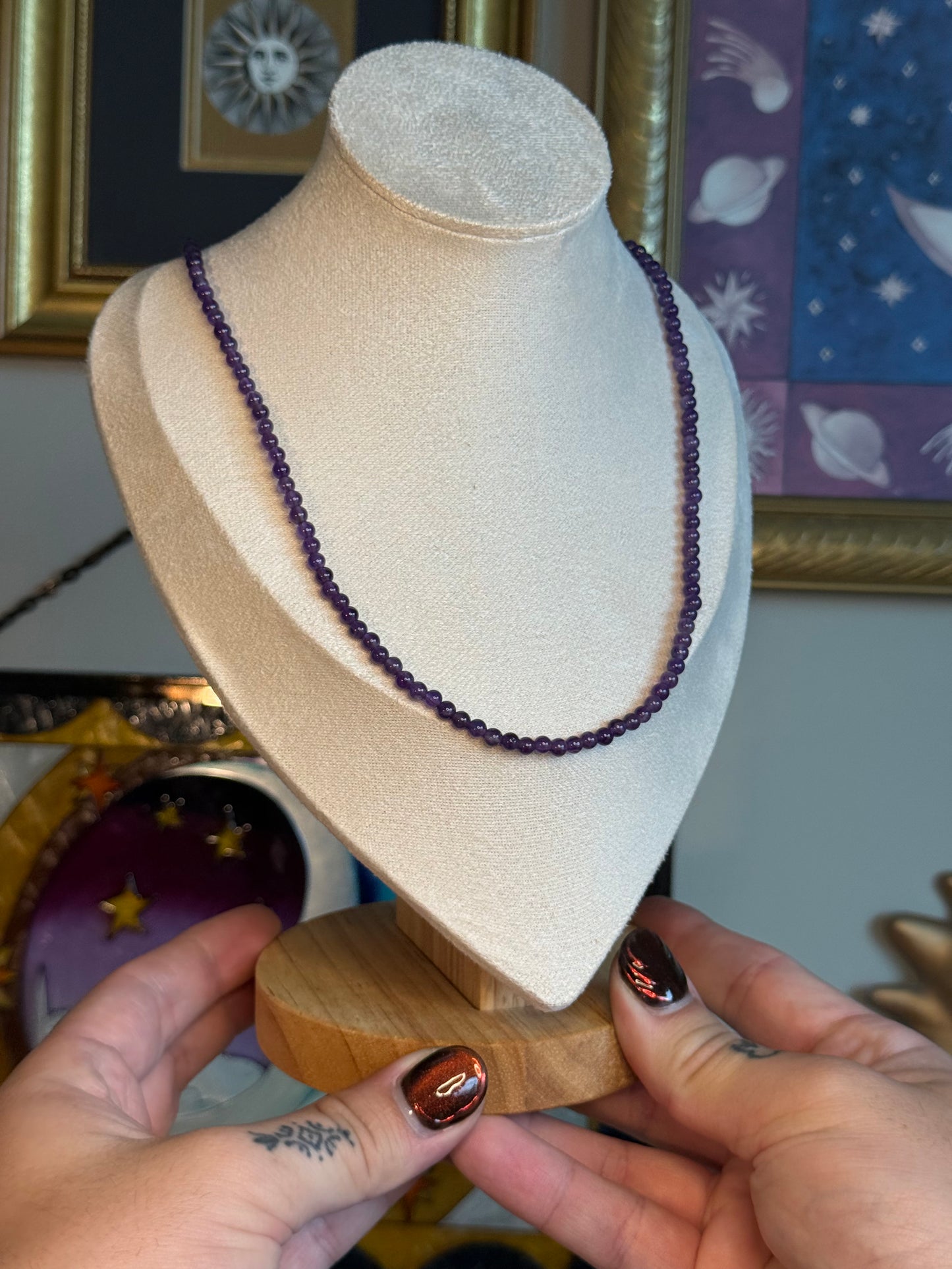 Amethyst bead necklace