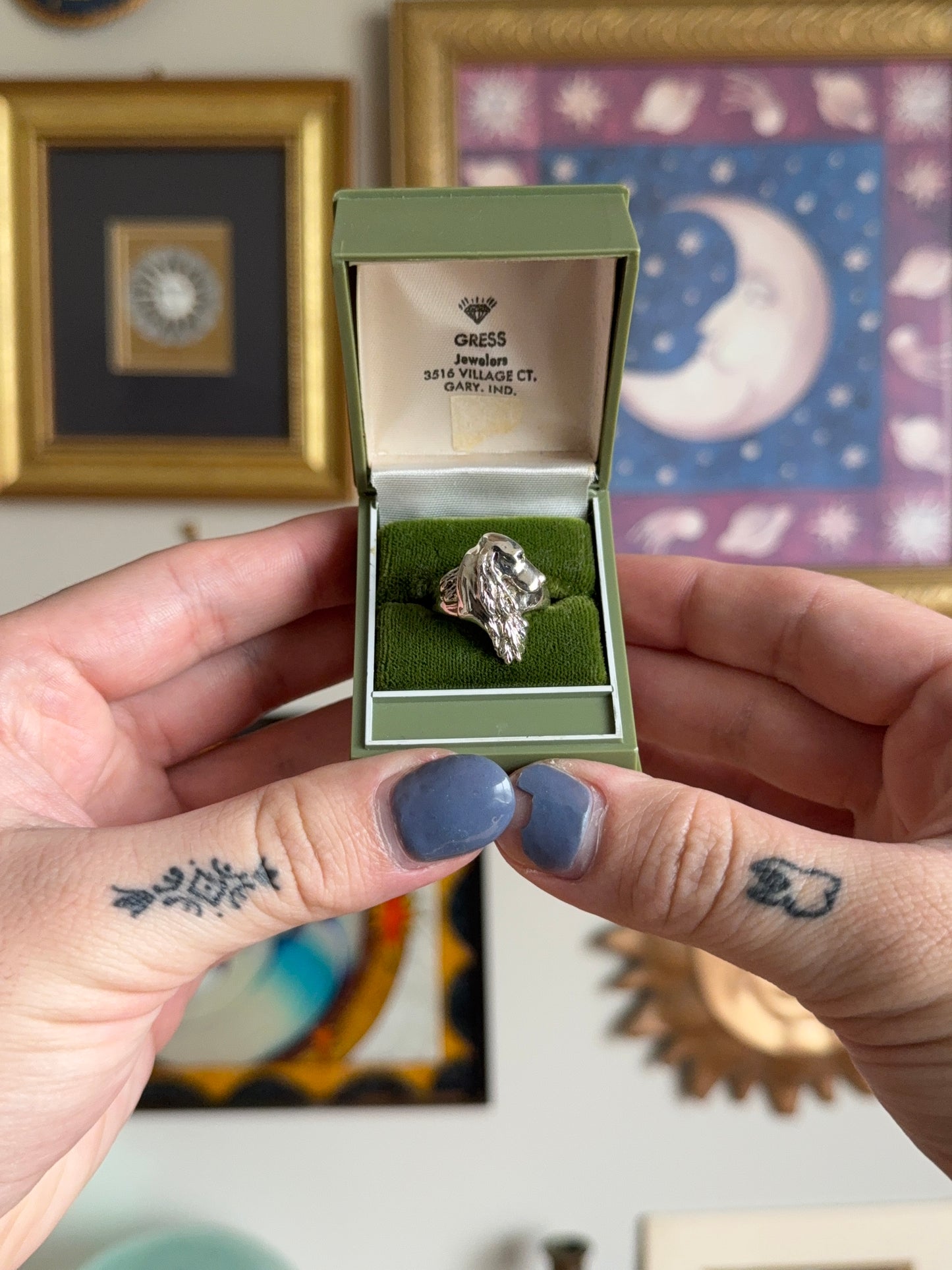 Silver dog ring