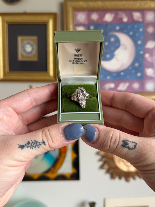 Silver dog ring