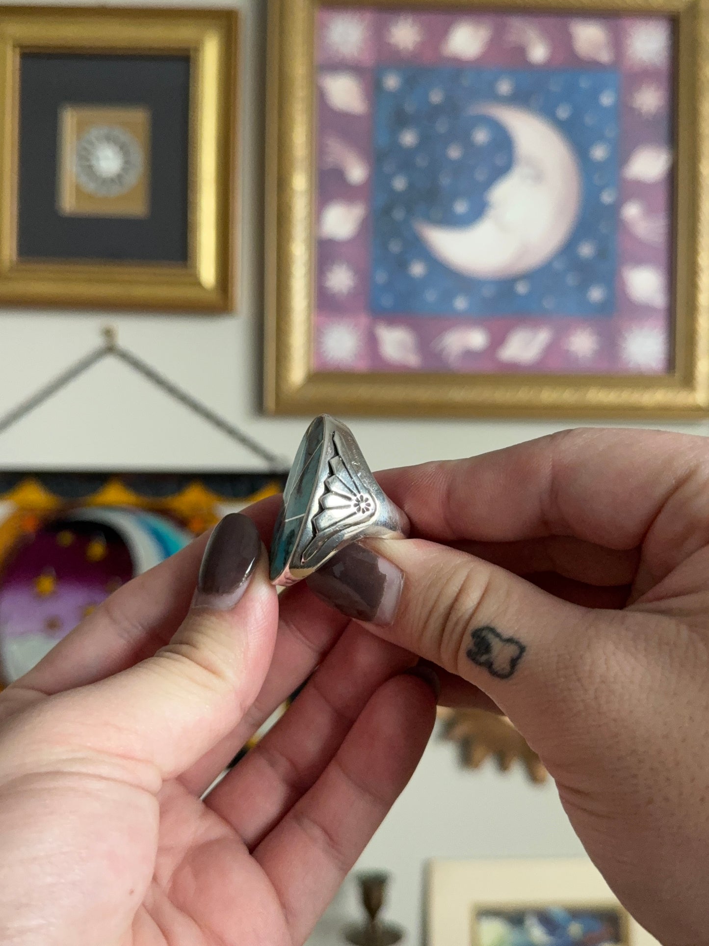 Sterling silver Turquoise inlay signet