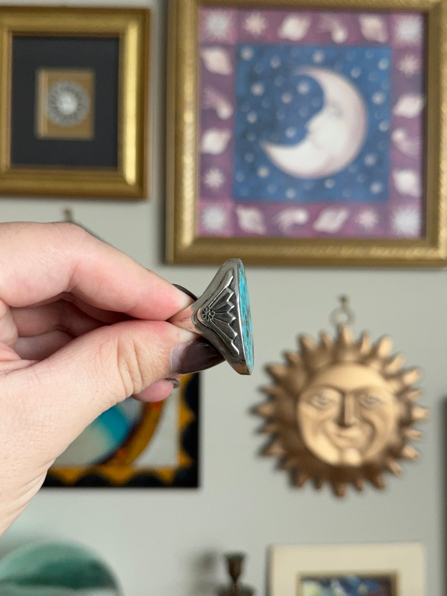 Sterling silver Turquoise inlay signet