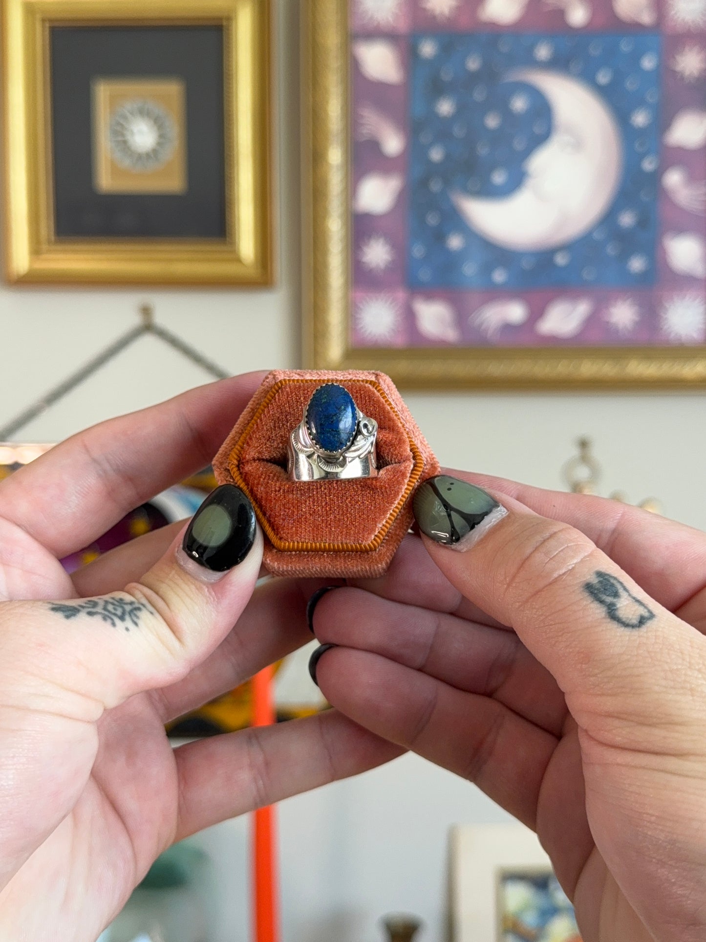 Lapis Navajo banded ring