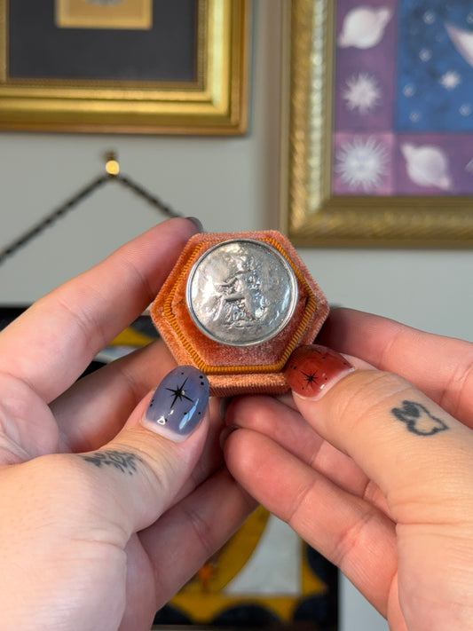 Silpada Roman coin statement ring