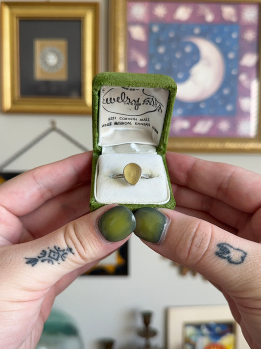 Yellow Sea Glass ring