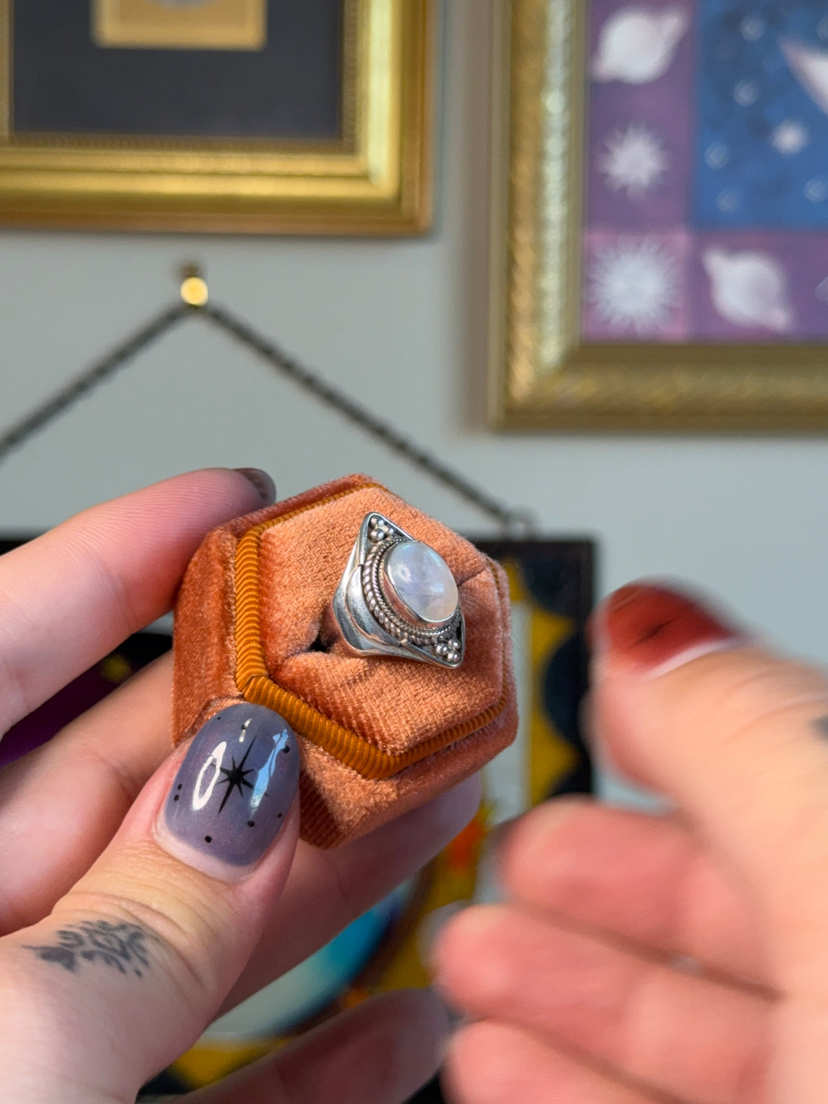 Detailed Moonstone ring
