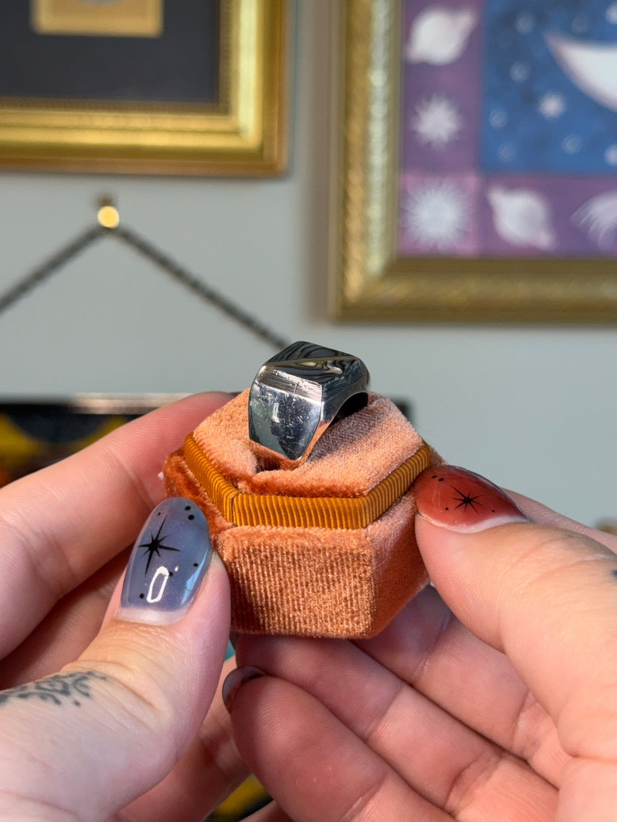 Abalone signet ring