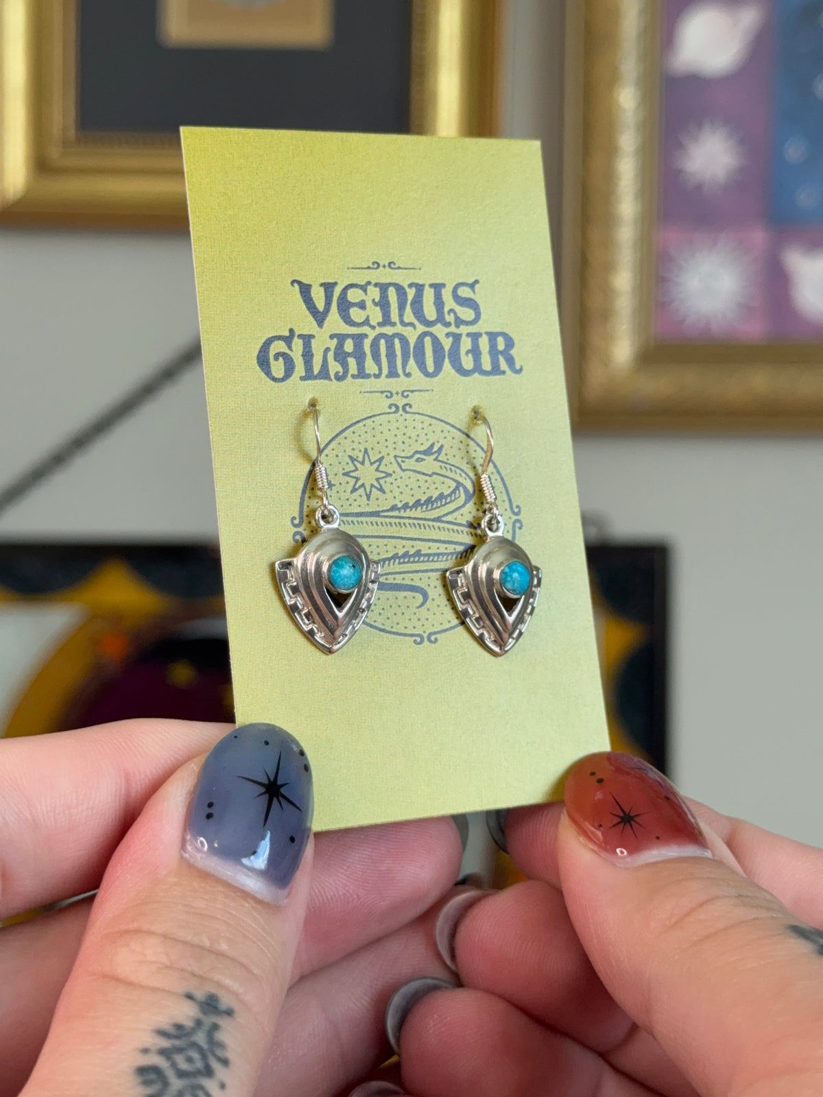 Turquoise dangle earrings