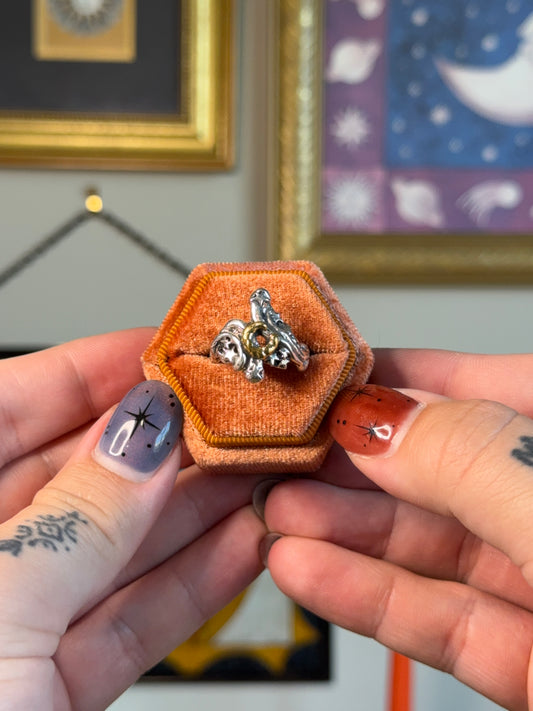Brutalist style celestial ring