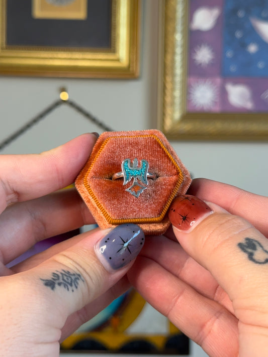 Thunder bird inlay ring