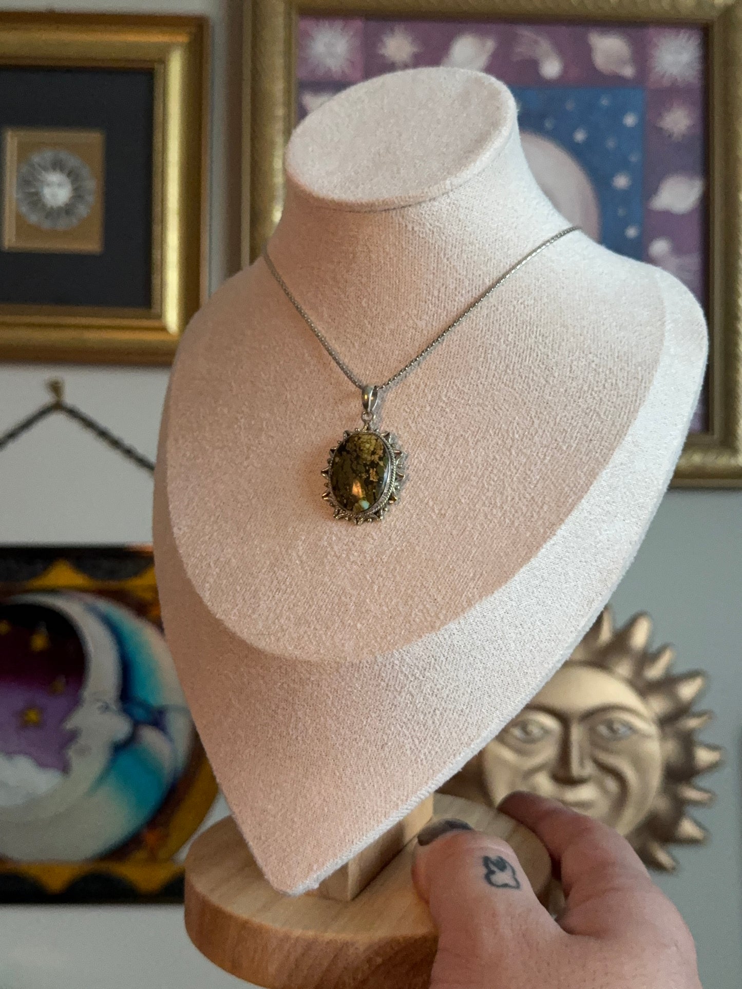 Sterling Silver Green pendant