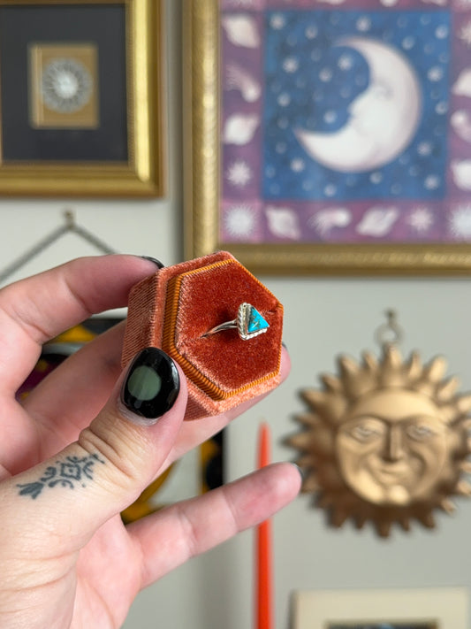 Triangle turquoise ring