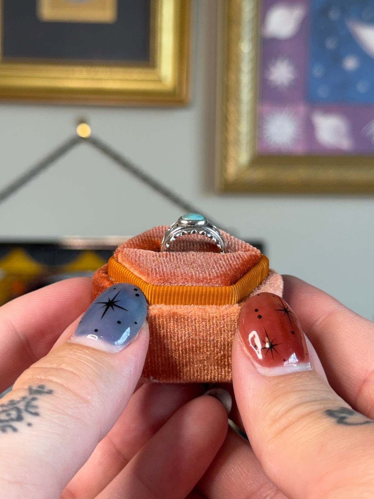 Small horizontal turquoise band