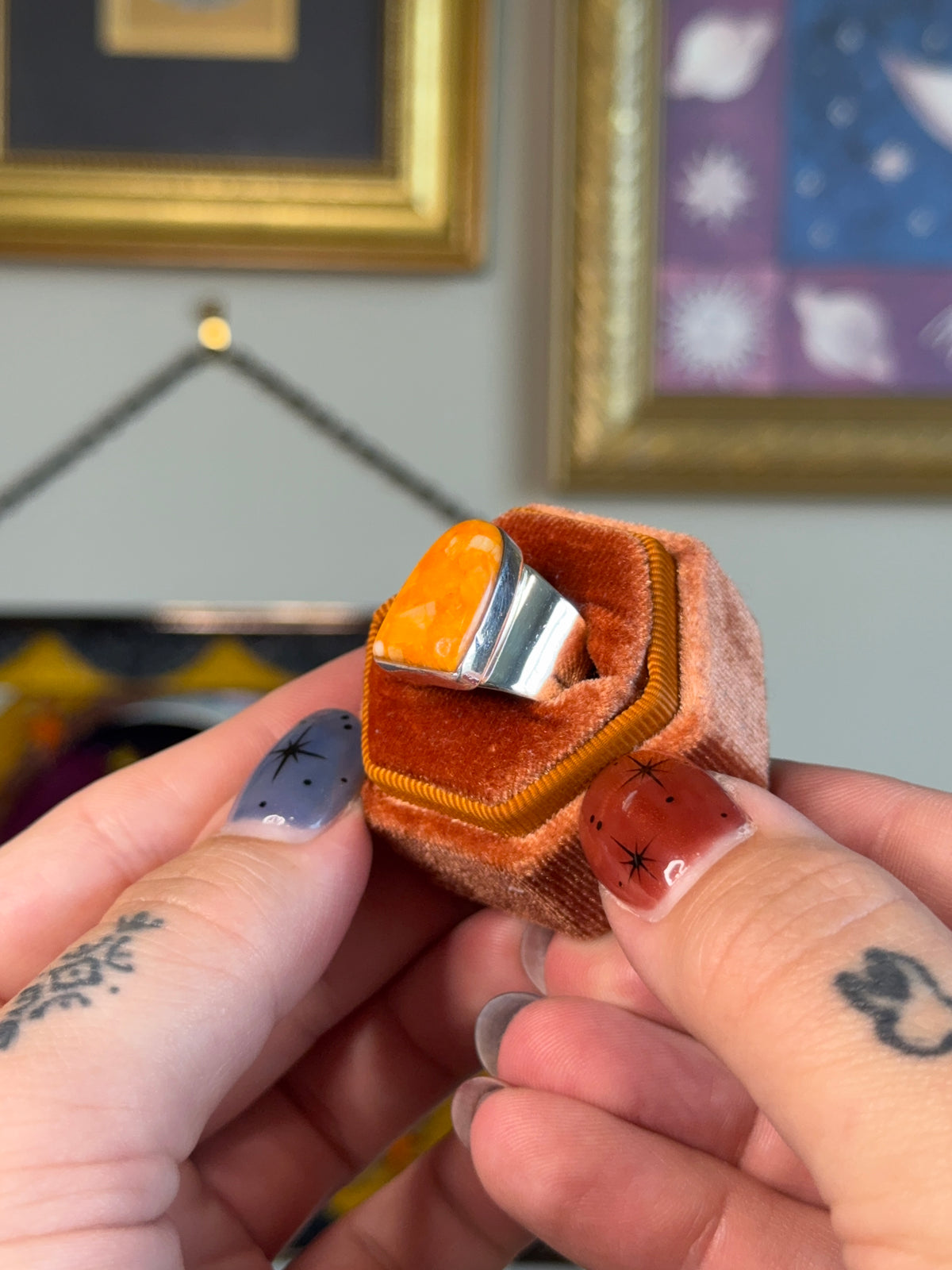 Orange stone arch ring