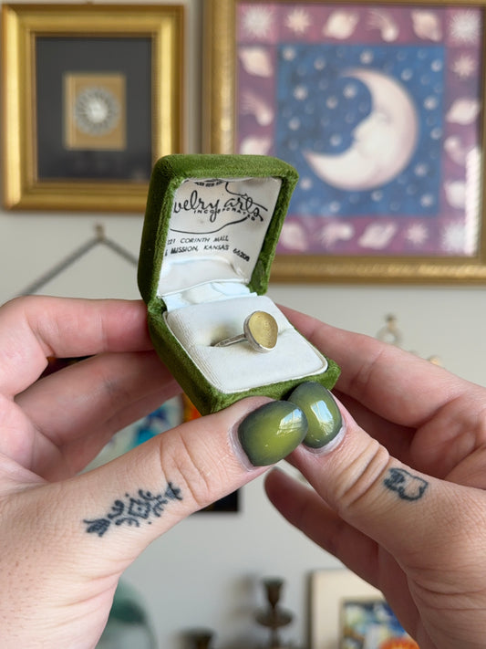 Yellow Sea Glass ring