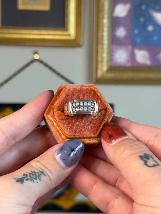 Two tone diamond band