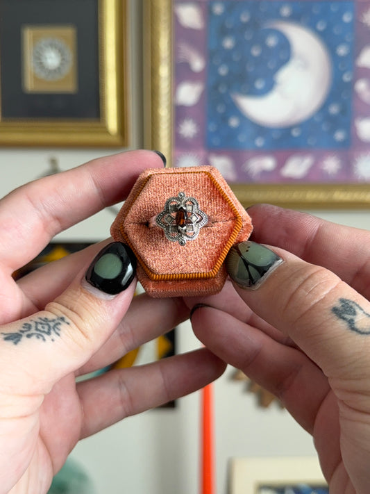 Marquise garnet ring