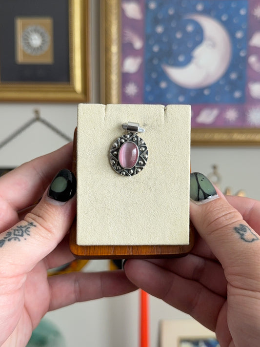 Pink cat eye pendant