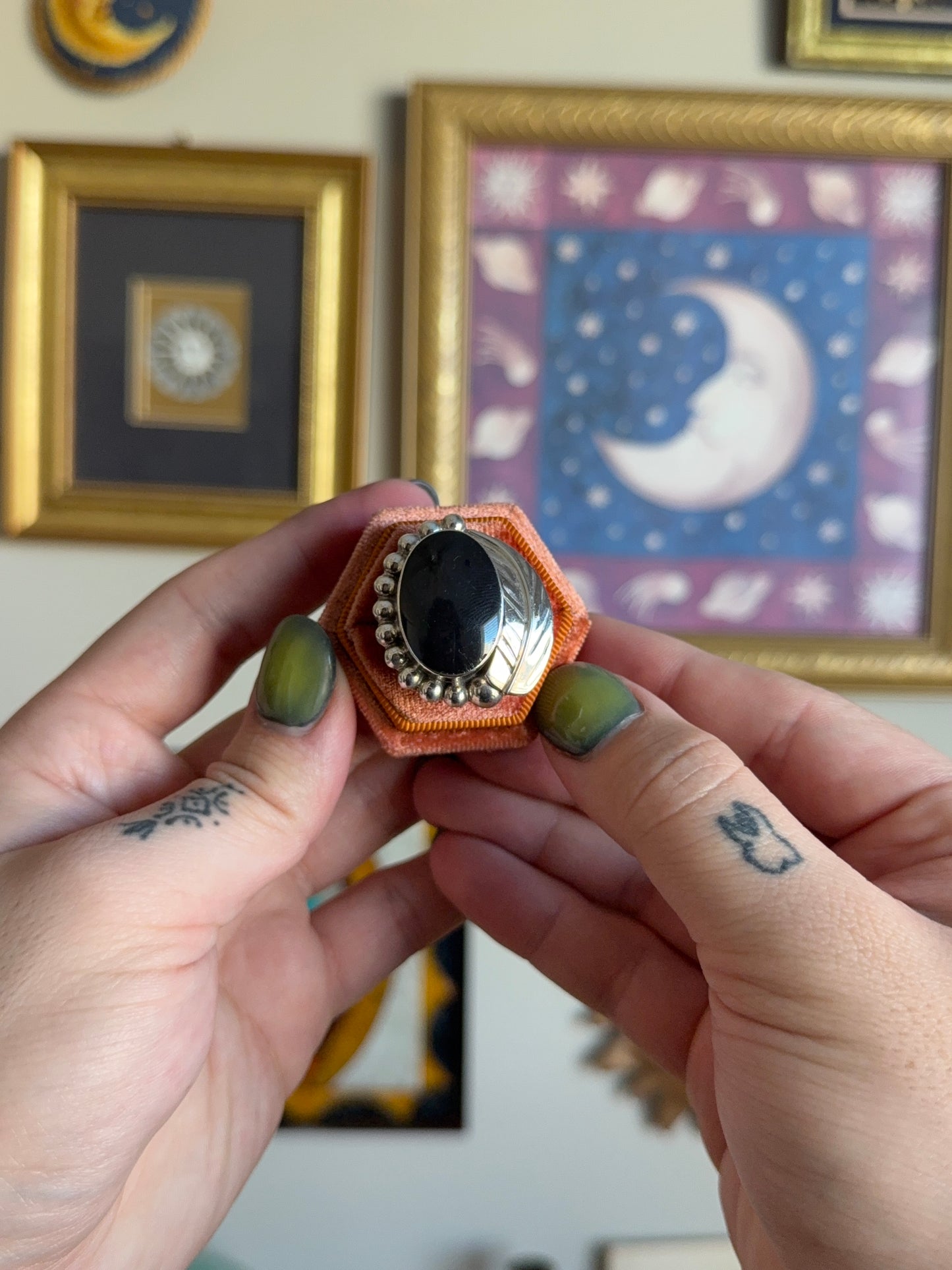 Navajo style Black Onyx ring