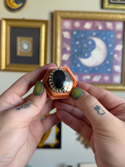 Navajo style Black Onyx ring