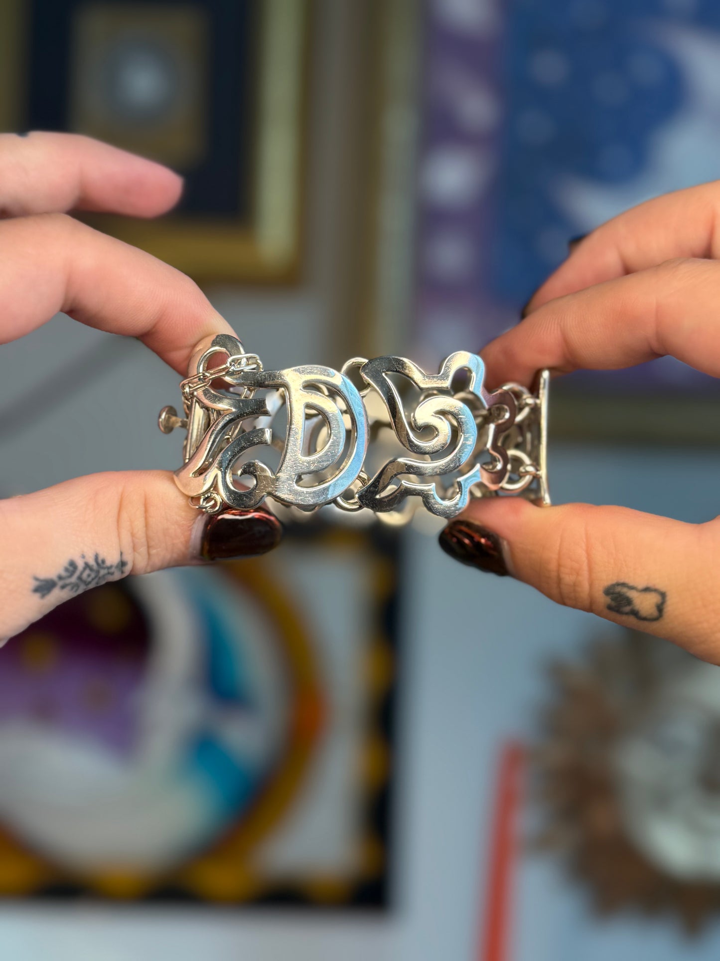 Taxco Ornate detailed chunky link bracelet