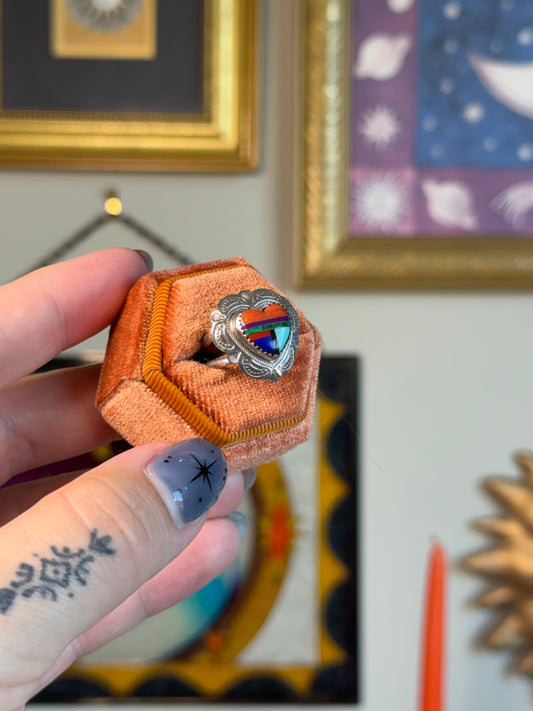 Heart inlay ring