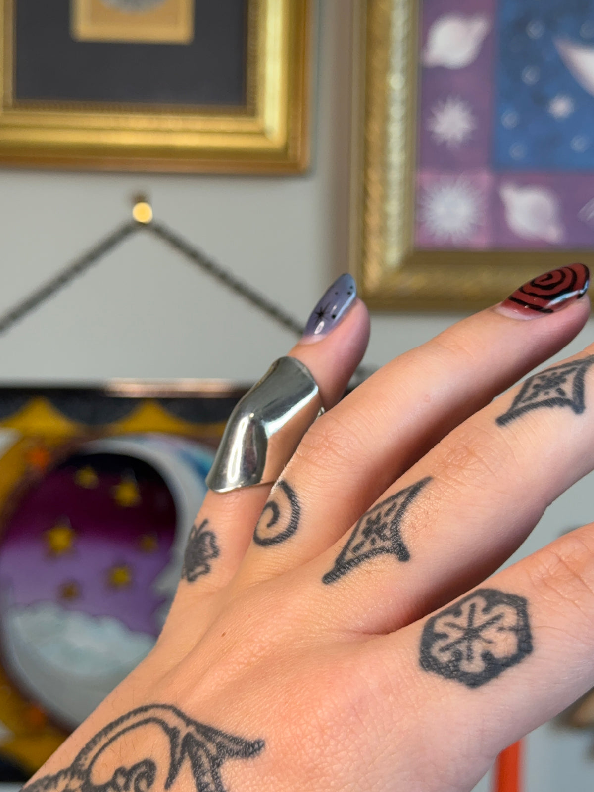 Elongated modernist ring