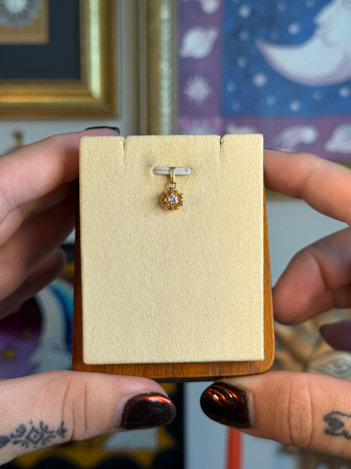 Diamond solitaire pendant