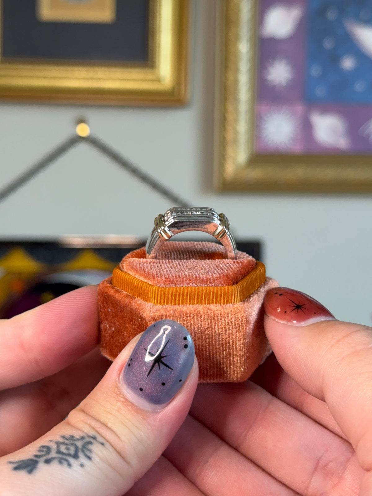 Two tone diamond band