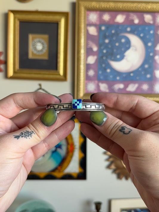 Turquoise & Lapis Inlay Cuff Bracelet