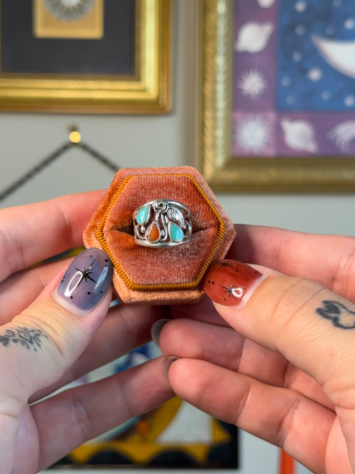 Turquoise and coral band