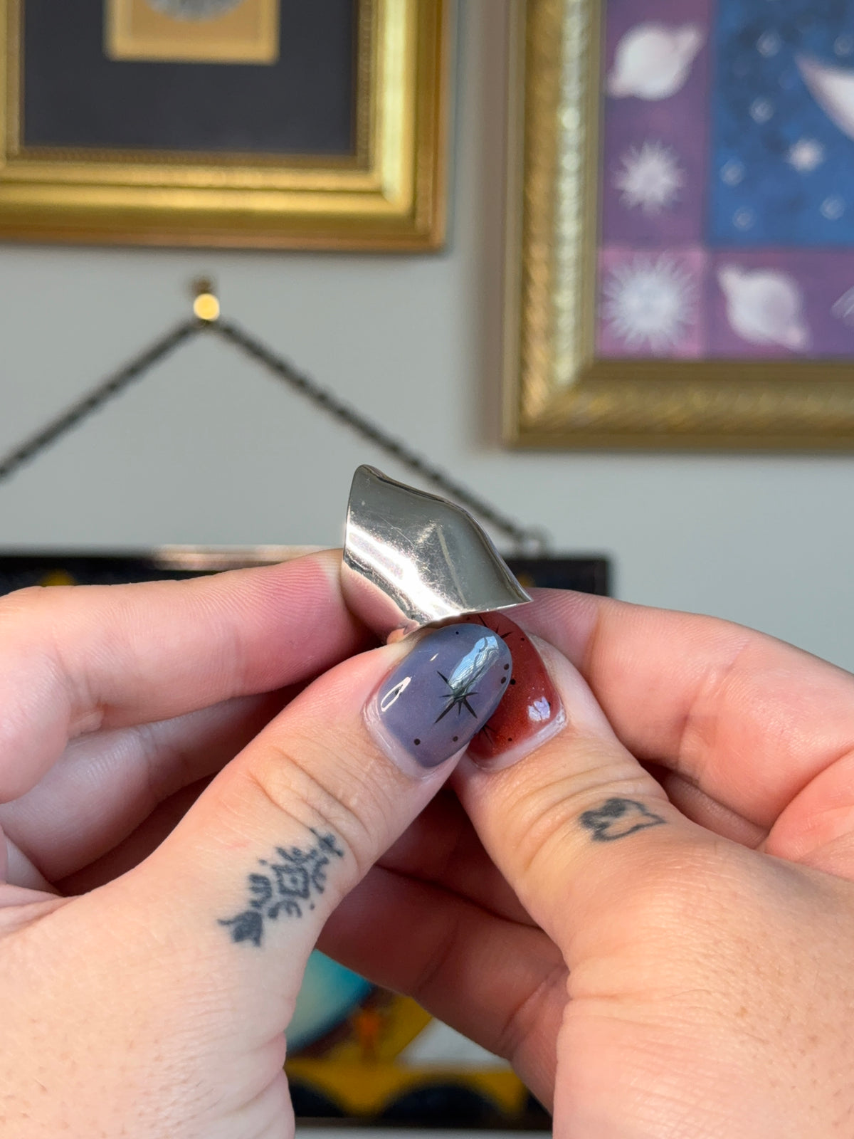 Elongated modernist ring